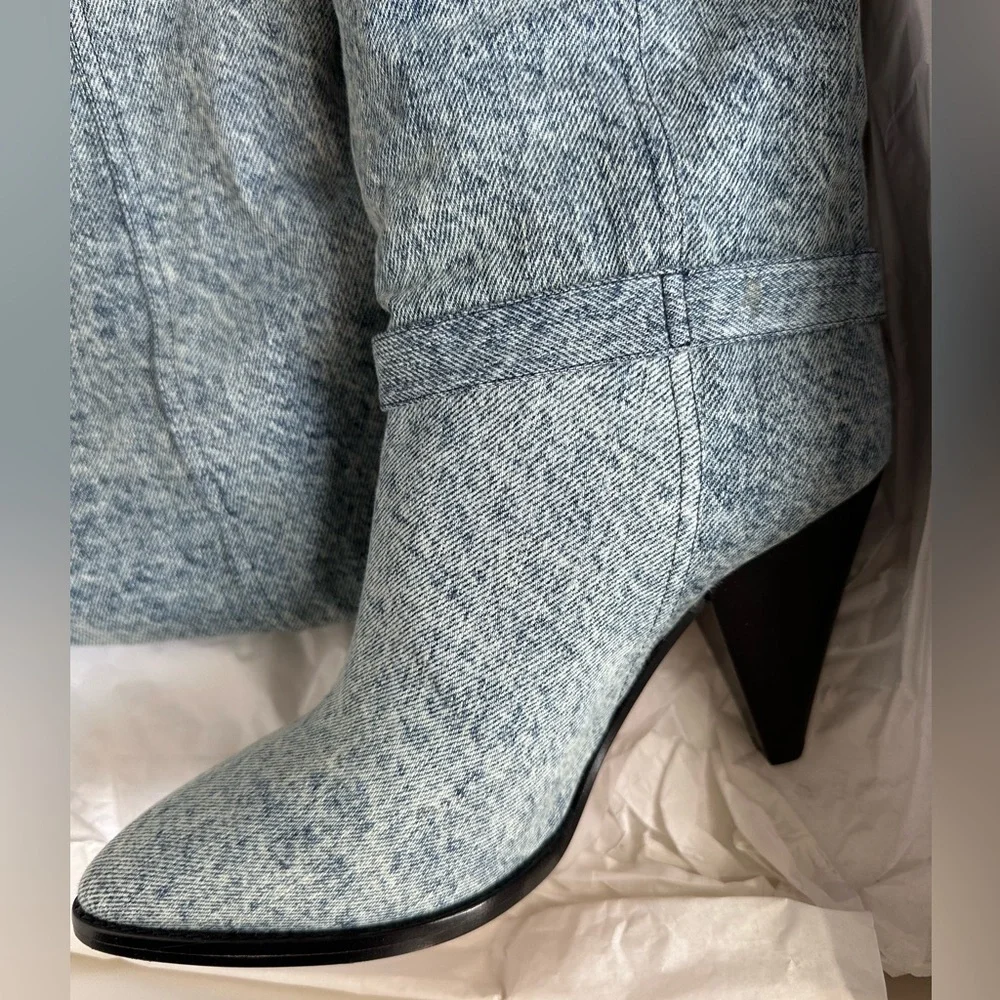 Isabel Marant BNIB Learon Denim Over-the-Knee Boots Size 37 - Picture 9 of 14